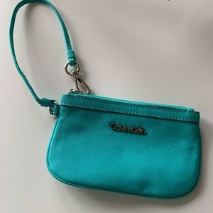 Calvin Klein Turquoise Wristlet